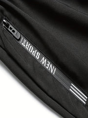 Men's Active Shorts with Zipper Pockets and Drawstring Waist