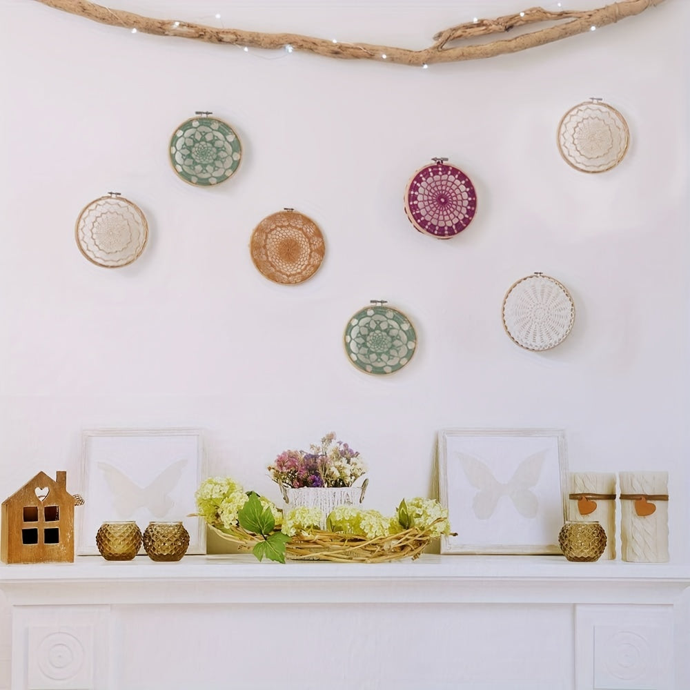 12pcs 10 16 Cm Round Embroidery Hoop Bulk Bamboo Circle Cross Stitch Hoop Ring