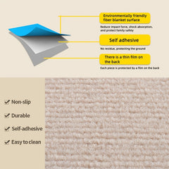 10pcs Adhesive Floor Mats Easy Installation Non Slip DIY Home Decoration