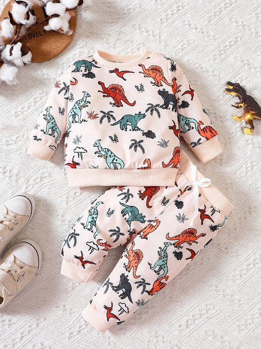 Baby Boy Dinosaur Full Print Sweatshirt Trousers Set