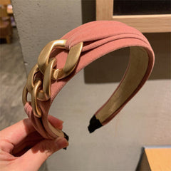 Baroque Wide Padded Headband Vintage Elastic Hairband