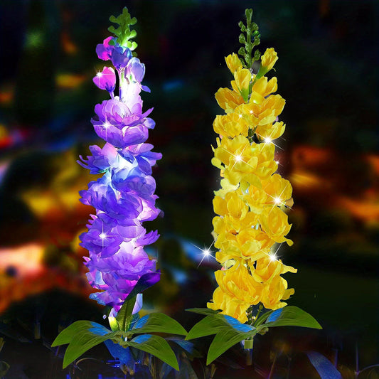 Solar Garden Lights Upgrade Delphinium Waterproof Solar Flower Lights