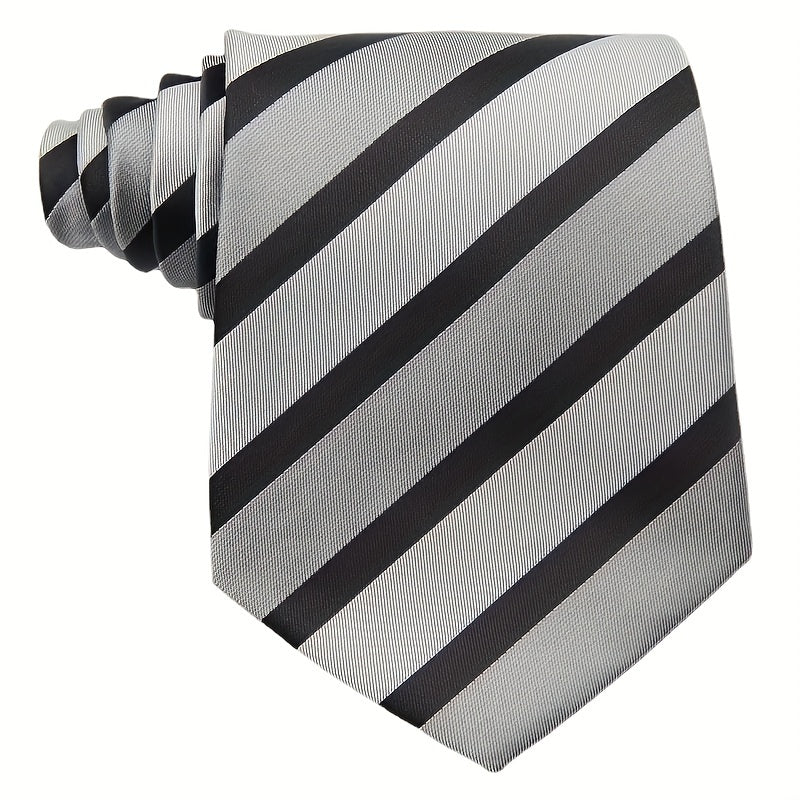 Men's Classic Striped Red Purple Gray Tie