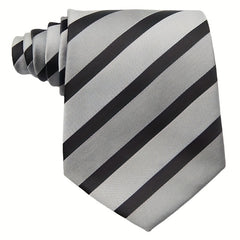 Men's Classic Striped Red Purple Gray Tie
