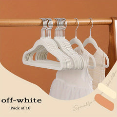 10pcs Children's Coat Hanger Non slip Baby Flocking Plastic Traceless Hanger