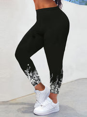  Floral Print High Rise Skinny Yoga Pants