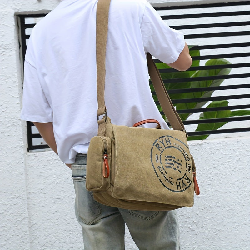 Canvas Sling Bag with Tablet Compartment