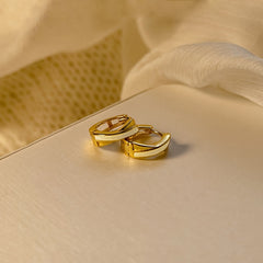 18K Plated Small Hoop Huggie Earrings Ear Buckle Daily Casual