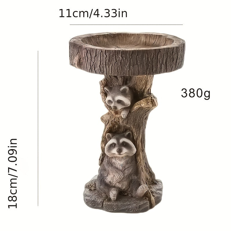 Raccoon Pattern Bird Feeder Water Feeder Outdoor Accessories Bird Supplies Bath