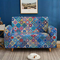 Classic Boho Silk Printed Sofa Slipcover Non-slip Furniture Protector