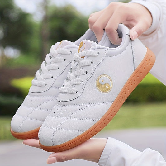 Women's Tai Chi Pattern Sneakers Low Top Lace Up Shoes