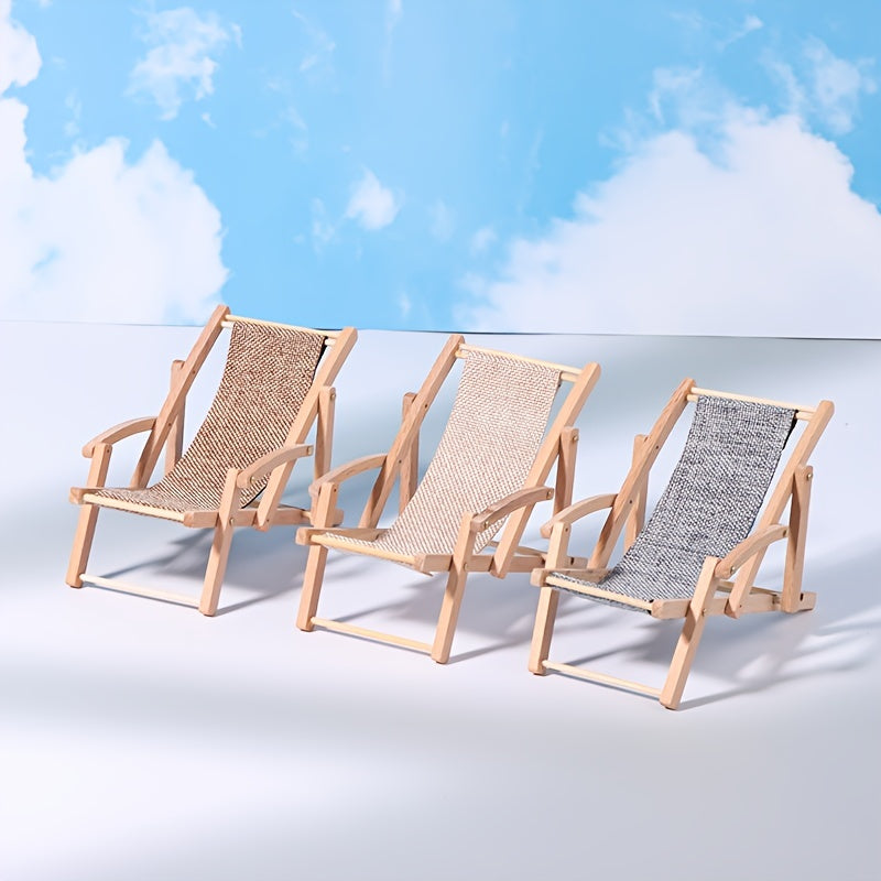 1:12 Dollhouse Beach Chair Deck Chair Model Living Scene Decor Toy