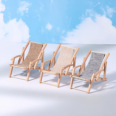 1:12 Dollhouse Beach Chair Deck Chair Model Living Scene Decor Toy