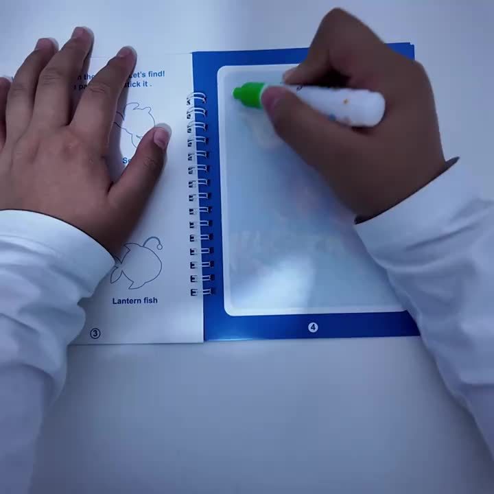 4pcs Magic Water Book Reusable Watercolor Activity Book with Double Sided Pages