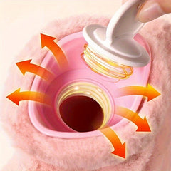 500ML Hot Water Bag Hand Warmer Tummy Cover Plush Hot Water Tummy Warmer