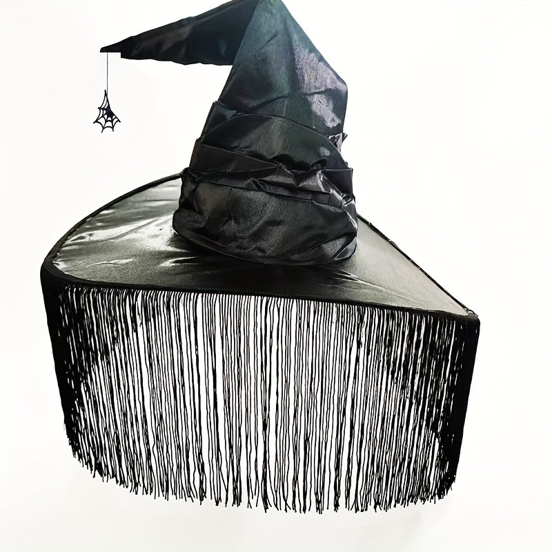 Gothic Tassel Witch Hat Halloween Costume Accessory