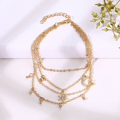 Moon & Star Chain Anklet Dainty Foot Jewelry 1 Pc