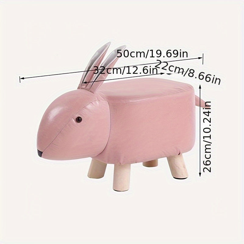 Animal Stools Small Rabbits Solid Wood Stools Cartoon Stools