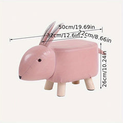 Animal Stools Small Rabbits Solid Wood Stools Cartoon Stools