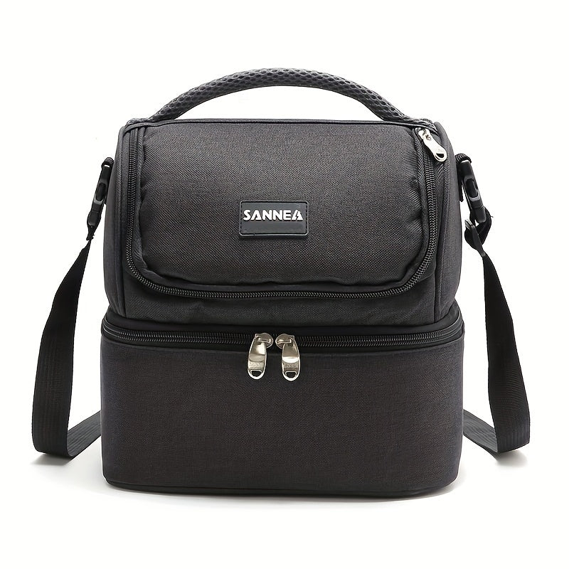 Double Layer Insulated Bento Bag for Picnic Camping Beach