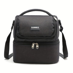 Double Layer Insulated Bento Bag for Picnic Camping Beach