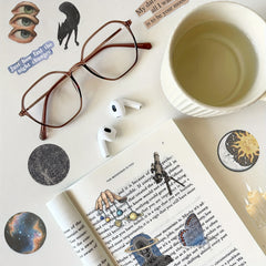50pcs Space Themed Stickers for Notebooks Astronauts Planets Constellations