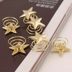 Star Shape Metal Hair Clip Spiral Hair Ring Star Swirl Barrette Y2K Hair Accesso