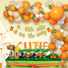 121pcs Orange Arch Balloon Set for Fruit Birthday Party