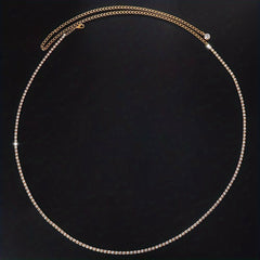 Rhinestone Thin Waist Chain Sparkly Metal Belly Chain Dress Girdle Y2K