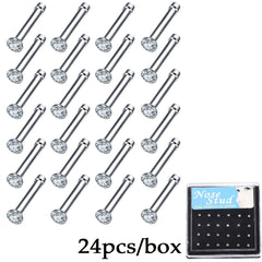 Stainless Steel Zicron Studded Nose Stud Nose Ring 24 40 60 Sets