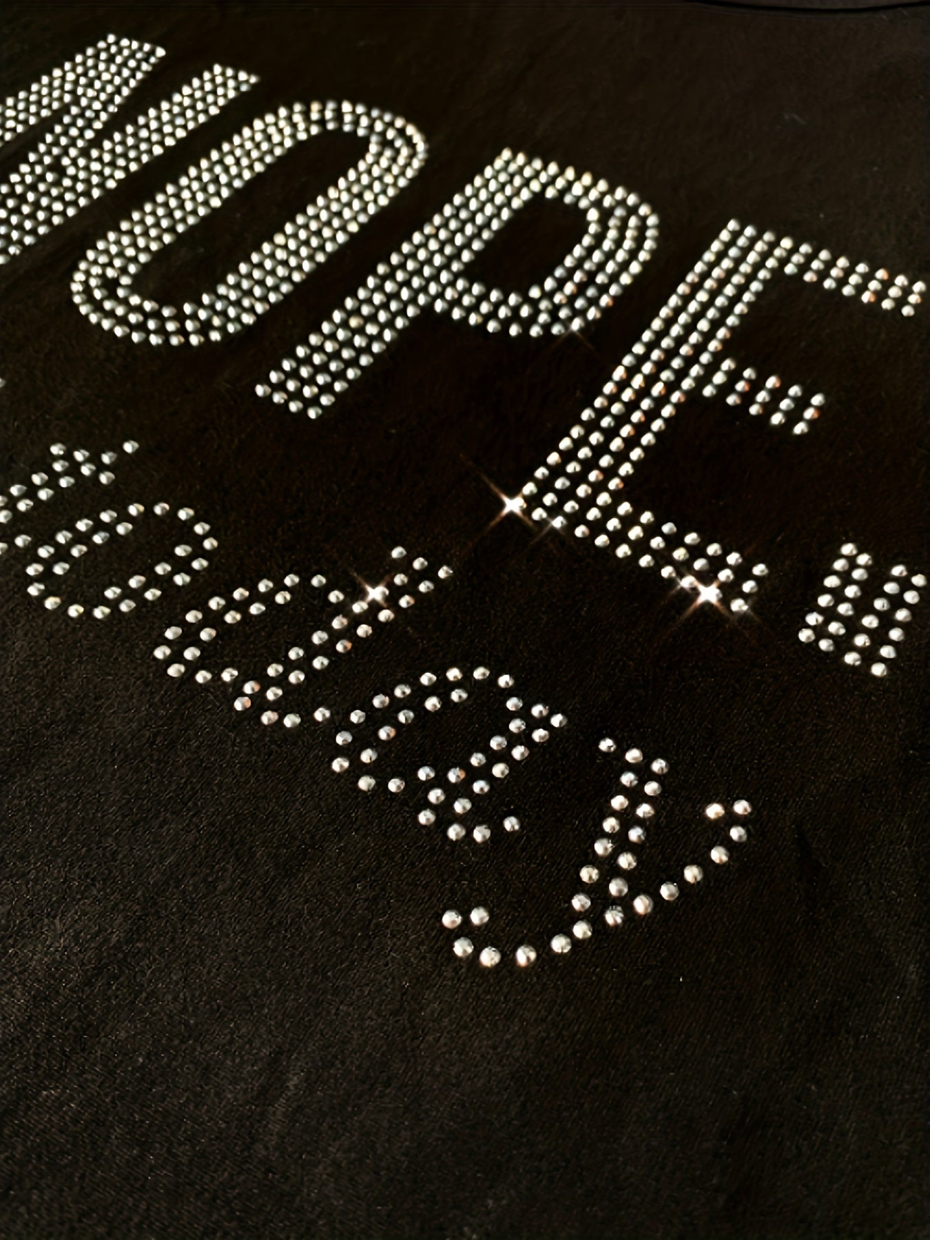  Rhinestone Slogan Print Maxi Tee Dress