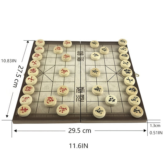 Wooden Chess Set Kids Foldable Chess Set Traditional Strategy Game Portable