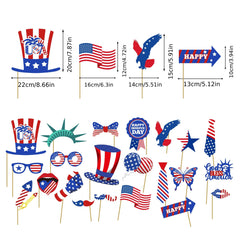 22pcs American Independence Photo Props Party Supplies