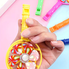 12pcs Party Windmill Whistle Paper Blow Dragon Whistle Aid Props