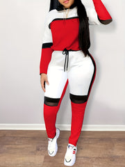 Women's Plus Colorblock Long Sleeve Top & Pants Set