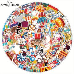 102pcs Anime Circus Doodle Stickers for Phone Laptop Helmet Skateboard