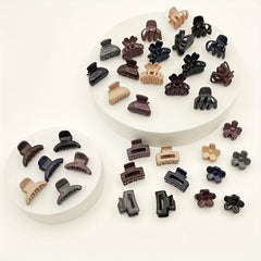 6pcs Mini Hair Claw Clip Solid Flower Shaped Hair Clip for Women Girls