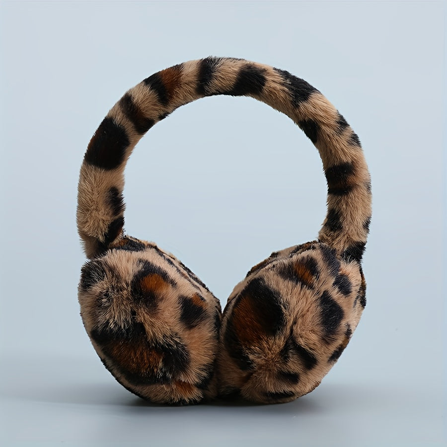 Leopard Print Ear Warmer Windproof Winter Hand Wash Holiday Theme