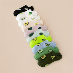 10 Pairs Avocado Print Socks & Ankle Socks Women's Stockings