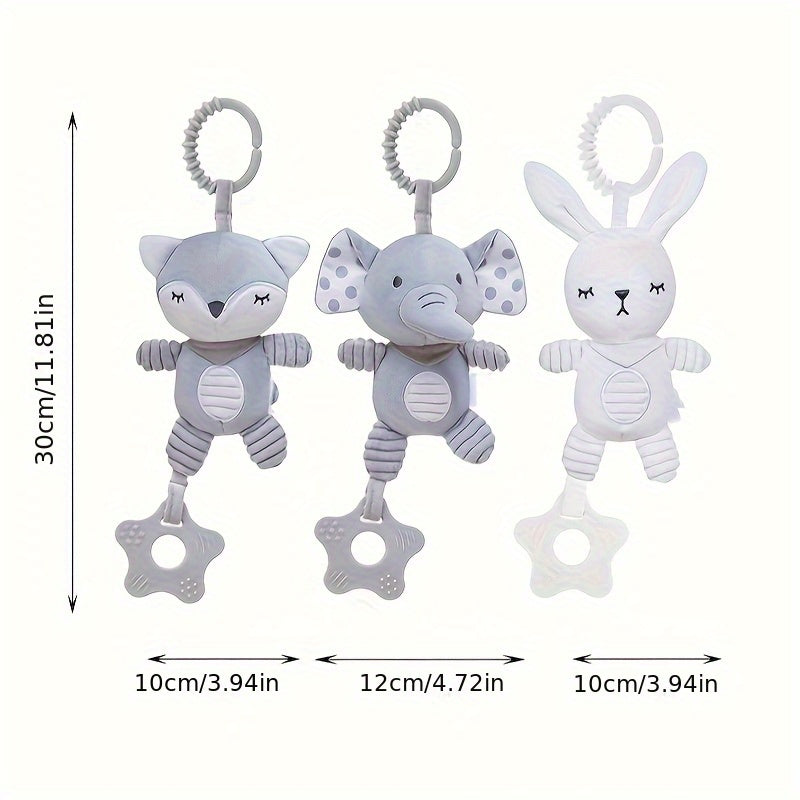 Animal Shape Wind Chimes Grasping Toy 0-3 Elephants Rabbits Foxes Holiday Gift