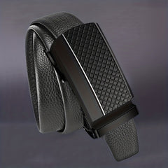 Men's Pu Leather Belt Automatic Buckle Business Casual All match Belt