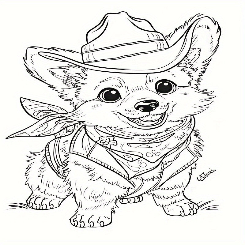Dogs Coloring Book for Adults & Teens, Relaxation, 22 Pages