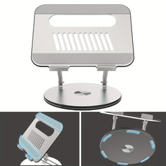 Adjustable Laptop Stand 360 Rotating Base Ergonomic Riser Portable Foldable
