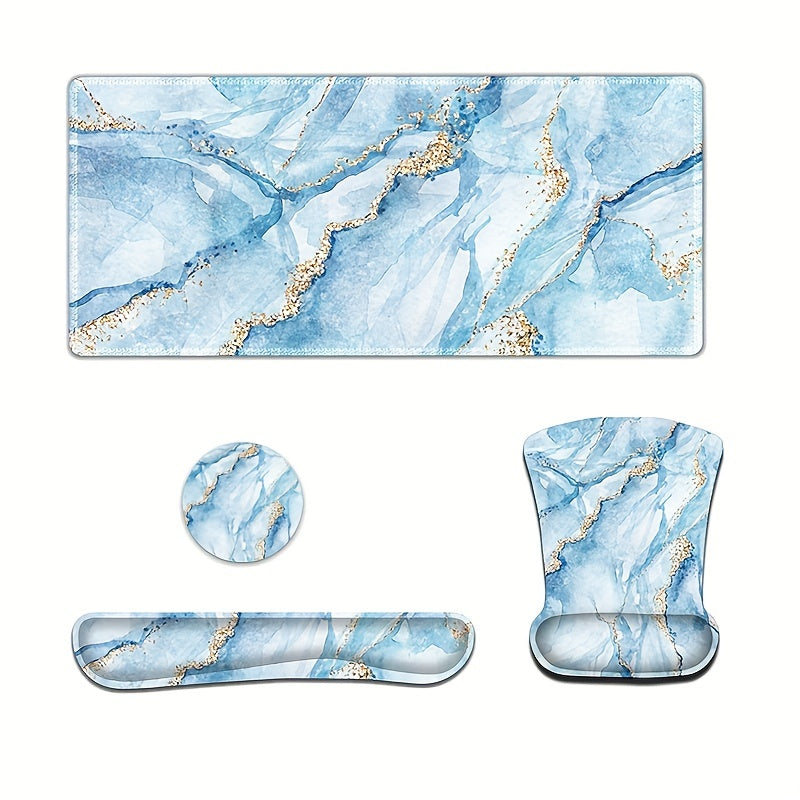 Gaming Mousepad Wrist Support Set XXL Desk Mat Keyboard Wrist Rest