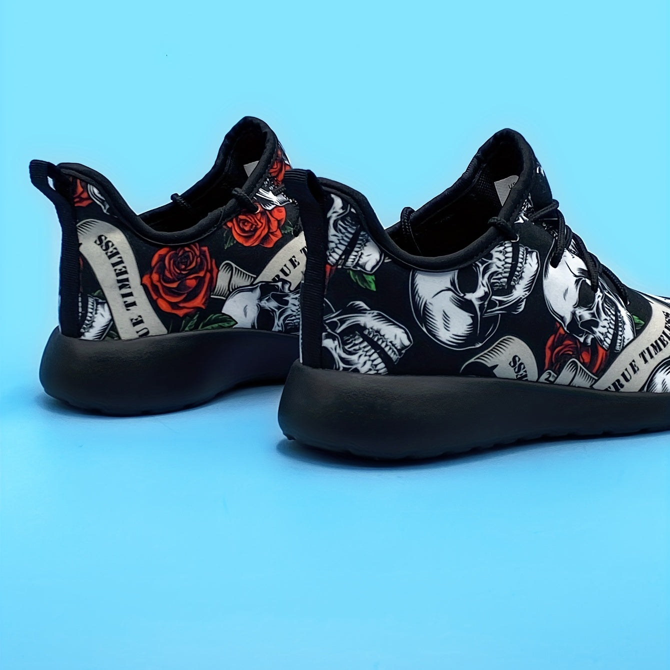 Men's Skull Print Lightweight Running Shoes Soft Sole Non slip Sneakers