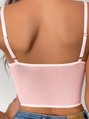 Floral Lace Push Up Cami Coeset Bra Mesh Crop Top Lingerie