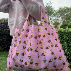 Bee Print Shoulder Bag Lightweight Storage Bag
