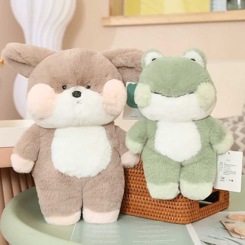 Plush Frog Soft Green Stuffed Animal Big Smile Mint Huggable Teens Adults Gift P