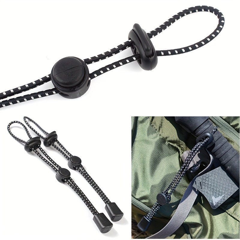 2pcs Backpack Walking Stick Holder Tie Cord Elastic Rope for Camping Hiking