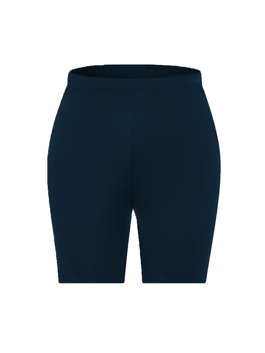  Casual Shorts Women's Plus Solid Elastic Waist High Stretch